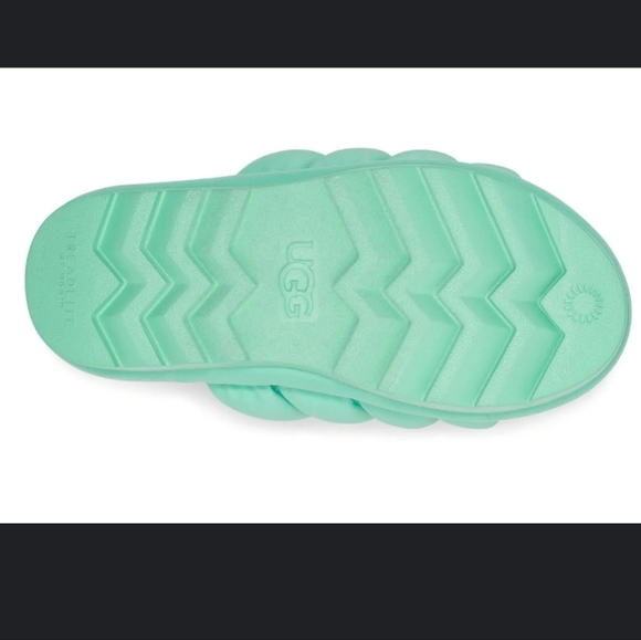 Ugg Maxi Slide Pale Emerald Platform Slipper Sandals Women's 9 - Picture 4 of 4